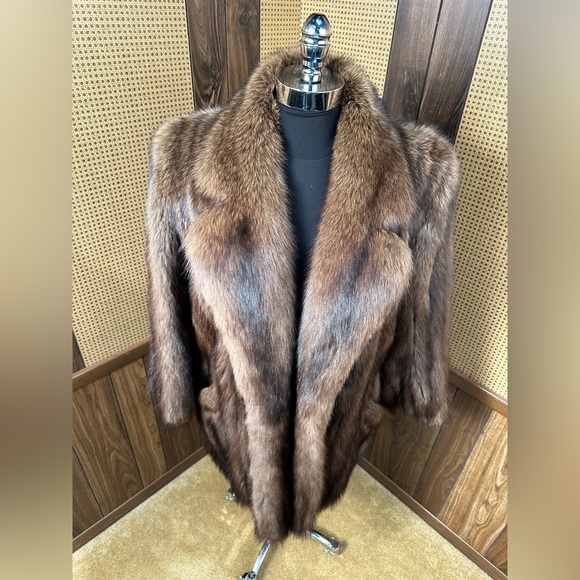 STUNNING VINTAGE FISHER SABLE FUR COAT JACKET STROLLER LARGE - Picture 2 of 11